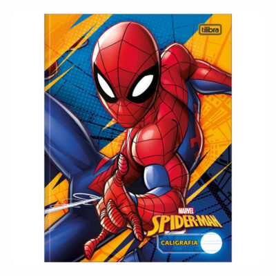 Caderno Brochura Costurado Sem Mola Caligrafia Capa Dura 40 Folhas Spider Man - Estampas Diversas