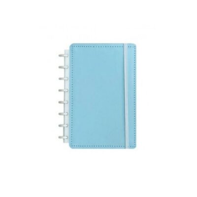 Caderno Inteligente 1/4 A5 Pequeno Espiral Com 80 Folhas - Azul Pastel