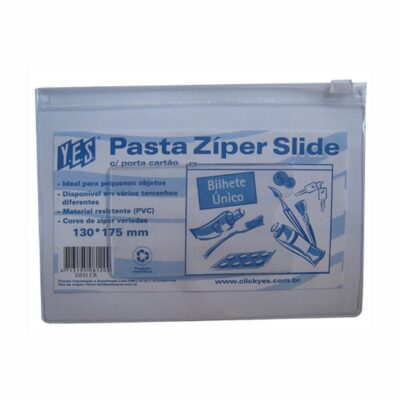 Pasta Com Ziper E Porta CartÃo 130x175mm - Incolor