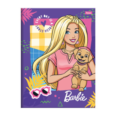 Caderno Brochura Costurado Sem Mola Universitário Capa Dura 48 Folhas Barbie - Estampas Diversas