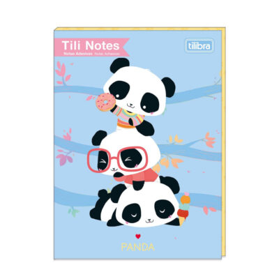 Bloco Notas Adesivas Post It Tili Notes Com 30 Folhas Cada Panda - Com 8 Blocos