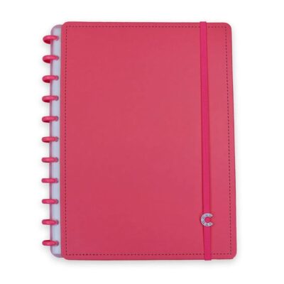 Caderno Inteligente Universitário Grande Espiral Com 80 Folhas - All Pink