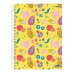 Caderno 1/4 Pequeno Espiral 96 Folhas Kbom- estampas Diversas