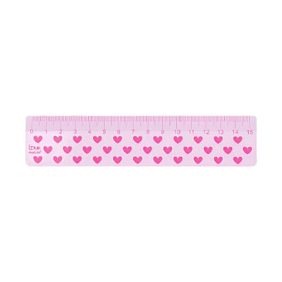 Régua 15cm Love Pink - Rosa