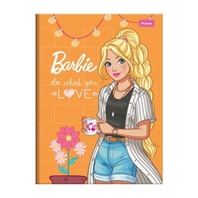 Caderno Universitário Grande Brochura Costurado Sem Mola Capa Dura 80 Folhas Barbie - Estampas Diver