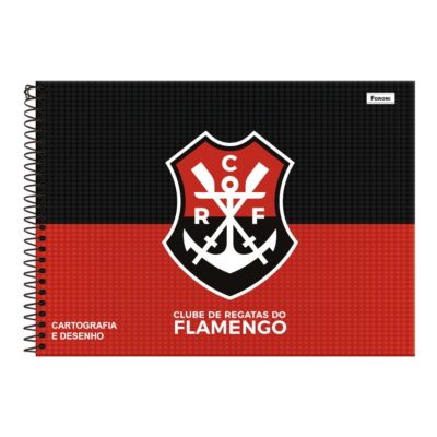 Caderno De Desenho/Cartografia Espiral 80 Folhas Flamengo - Estampas Diversas