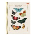 Caderno Universitário Grande Espiral 160 Folhas 10 Matérias Natureza - Estampas Diversas