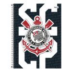 Caderno Universitário Grande Espiral 160 Folhas 10 Matérias Corinthians - Estampas Diversas