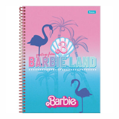 Caderno Universitário Grande Espiral 80 Folhas Barbie Teen – Estampas Diversas