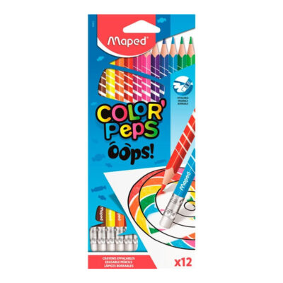 Lápis De Cor Color Peps Oops Apagável - Com 12 Cores