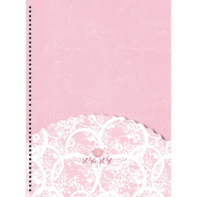Caderno Universitário Grande Espiral Capa Dura 160 Folhas 10 Matérias Rosa Rosé – Estampas Diversas