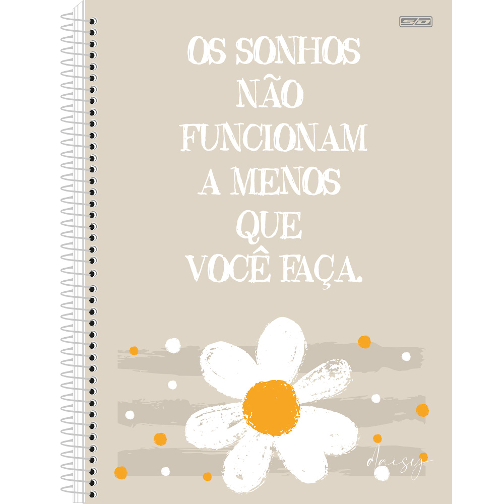 Caderno Universitário Grande Espiral Capa Dura 160 Folhas 10 Matérias Daisy Estampas Diversas 3904