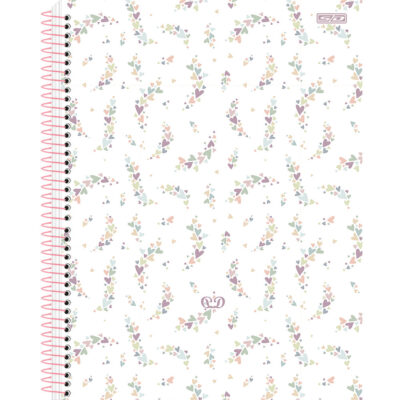 Caderneta Espiral Capa Dura 1/8 80 Folhas Detalhes – Estampas Diversas