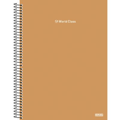 Caderno 1/4 Pequeno Espiral Capa Dura 80 Folhas World Class - Cores Diversas