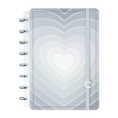 Caderno Inteligente 1/4 A5 Pequeno Espiral Com 80 Folhas - Grey Love