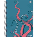 Caderno Universitário Grande Espiral Capa Dura 160 Folhas 10 Matérias Bomd+ - Estampas Diversas