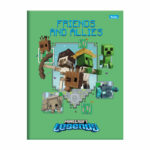 Caderno 1/4 Pequeno Brochura Costurado Sem Mola 80 Folhas Minecraft - Estampas Diversas