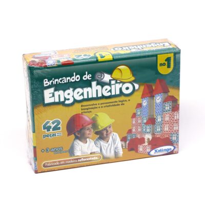 Brincando De Engenheiro 1 Em Madeira - Com 42 PeÇas