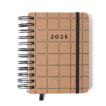 Agenda Planner Espiral Wire-O Diária 2025 - Kraft - Linha E Ponto