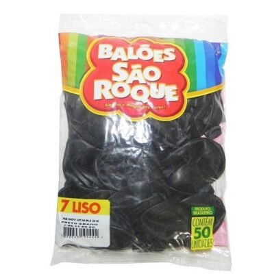 Balão Liso Imperial 7 - Preto