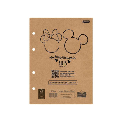 Bloco Refil Uniflex Colegial 80 Folhas Mickey E Minnie - Kraft