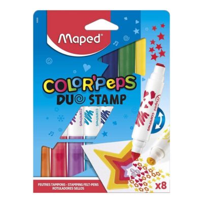 Kit Caneta Hidrográfica Color Peps Duo Stamp Carimbo - Com 8 Unidades