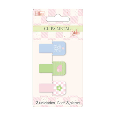 Clips Metal Com 3 Unidades Soho - Cores Diversas