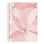 Caderno Universitário Grande Espiral Capa Dura 80 Folhas  rosa Rosé - Estampas Sortidas