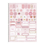 Caderno Universitário Grande Espiral Capa Dura 80 Folhas  rosa Rosé - Estampas Sortidas