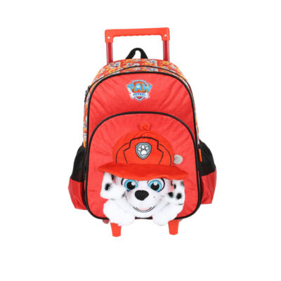 Mochila Com Rodinhas Patrulha Canina - Vermelho