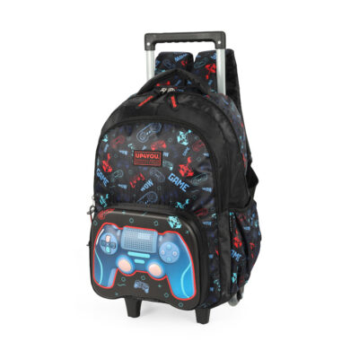 Mochila Com Rodinhas Game - Preto