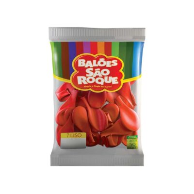 Balao Liso Imperial 7 Quente Com 50 Unidades - Vermelho