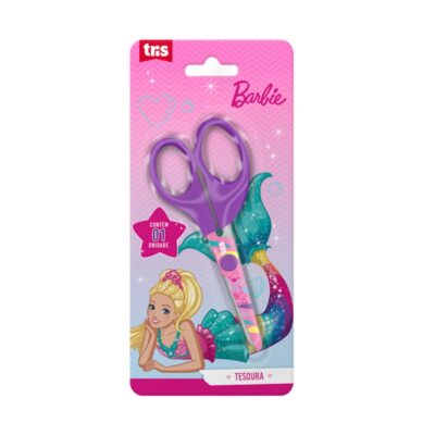 Tesoura Escolar Barbie - 13 Cm