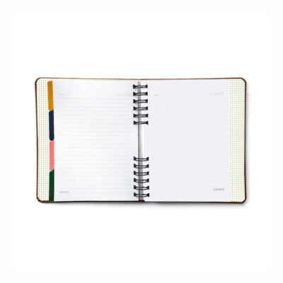 Caderno Organizador Espiral Duo Pautado & Pontado A5 – Clássico – Caramelo