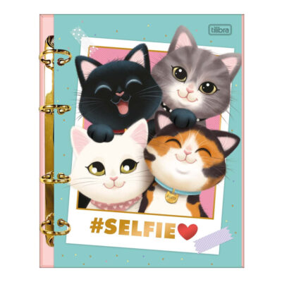 Fichário Caderno Argolado Colegial Com 4 Argolas - Purrfect Cats