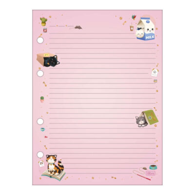 Bloco Refil Tiliflex Fichário Caderno Argolado Colegial 4 Furos 80 Folhas – Purrfect Cats