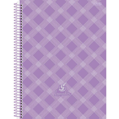 Caderno Universitário Grande Espiral Capa Dura 80 Folhas Lavender – Estampas Diversas