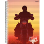 Caderno 1/4 Pequeno Espiral Capa Dura 80 Folhas Motos - Estampas Diversas