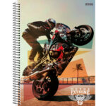 Caderno 1/4 Pequeno Espiral Capa Dura 80 Folhas Motos - Estampas Diversas