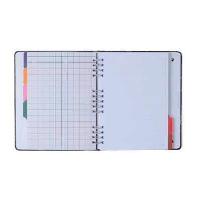 Caderno Colegial Organizador Espiral Duo Pautado & Pontado – Lagoa – Cisne Floral Off White