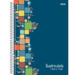 Caderno Espiral Quadriculado Universitário 80 Folhas 7x7mm - Cores Diversas