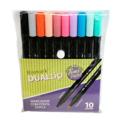 Kit Marcador Dualtip Bismark - 10 Cores Pastel