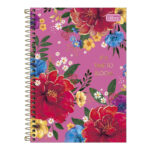 Caderno Universitário Grande Espiral Capa Dura 160 Folhas 10 Matérias Le Vanille - Estampas Diversas