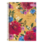 Caderno Universitário Grande Espiral Capa Dura 160 Folhas 10 Matérias Le Vanille - Estampas Diversas