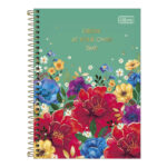 Caderno Universitário Grande Espiral Capa Dura 160 Folhas 10 Matérias Le Vanille - Estampas Diversas