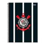 Caderno Universitário Grande Espiral 160 Folhas 10 Matérias Corinthians - Estampas Diversas