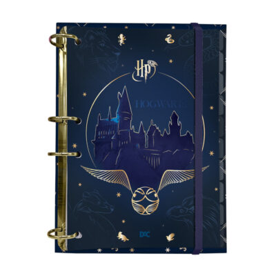 Fichário 4 Argolas Colegial Com Elástico 144 Folhas - Harry Potter