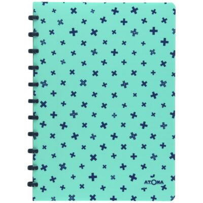 Caderno Atoma PersonalizÁvel Com 72 Folhas - Verde Pastel E Azul Marinho+