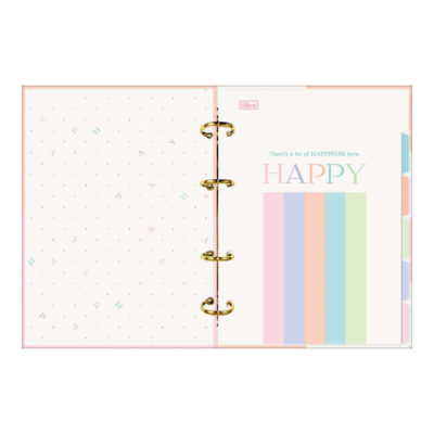 Fich rio Caderno Argolado Colegial Com 4 Argolas – Happy