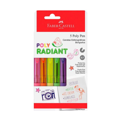 Caneta Esferográfica Poly Radiant Rt 0.7 Com 5 Cores